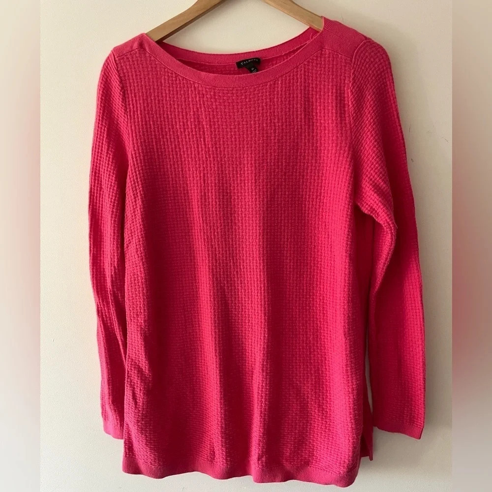 Talbots Pink Knit Pullover Waffle Knit‎ Sweater